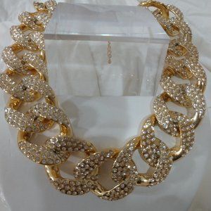 Lightweight 'ACRYLIC' Link Glass Chunky Chain Necklace